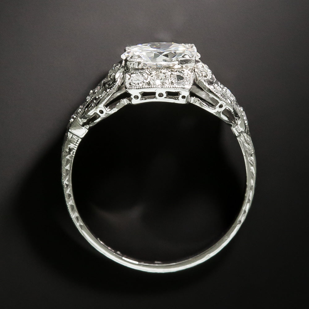 Art Deco 1.30 Carat Diamond Engagement Ring - GIA E SI1 - 4