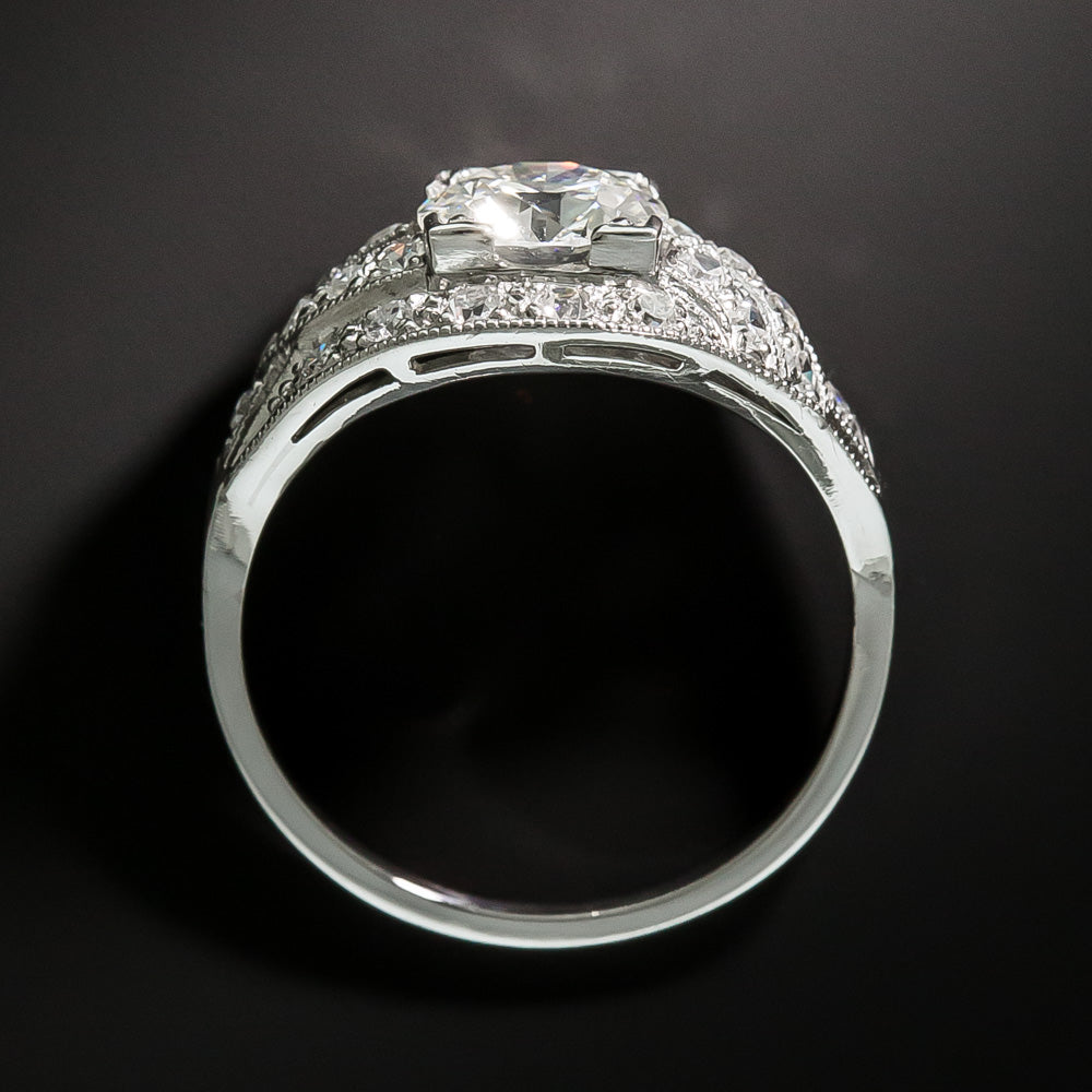 Art Deco 1.31 Carat Diamond Platinum Engagement Ring - GIA  I VVS2 - 5