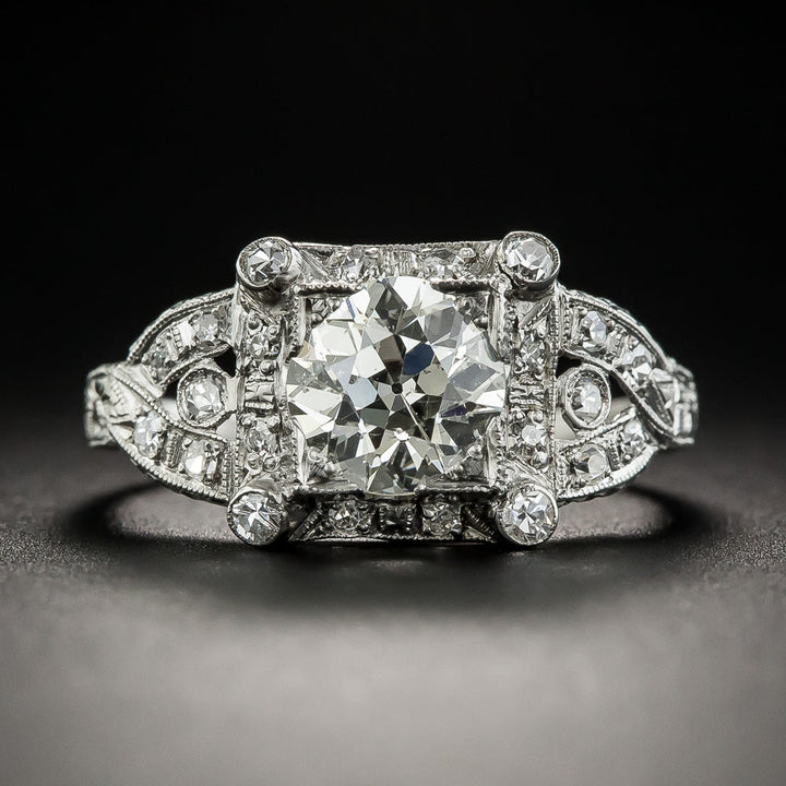 Art Deco 1.35 Carat Diamond Engagement Ring - GIA  L SI2