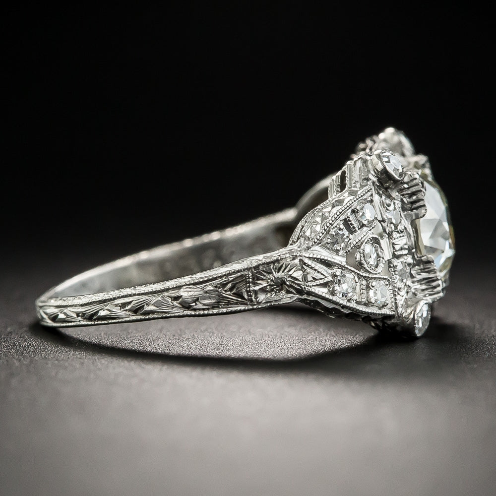  Art Deco 1.35 Carat Diamond Engagement Ring - GIA  L SI2 - 3