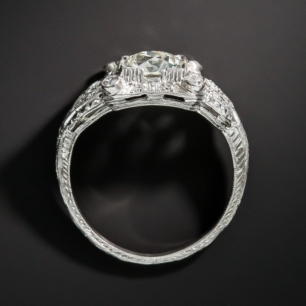  Art Deco 1.35 Carat Diamond Engagement Ring - GIA  L SI2 - 4