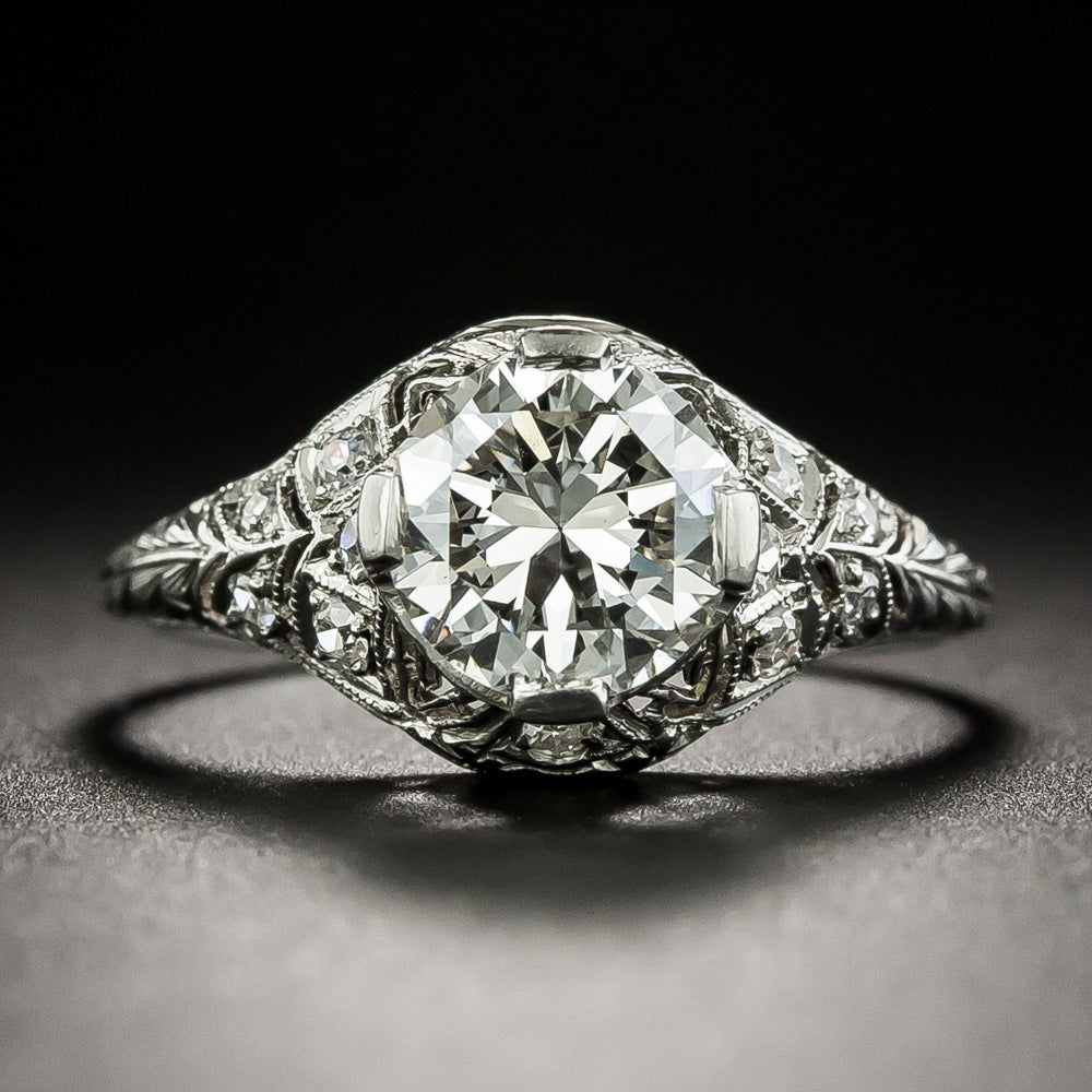 Art Deco 1.36 Carat Diamond Engagement Ring - GIA I VS2  - 2