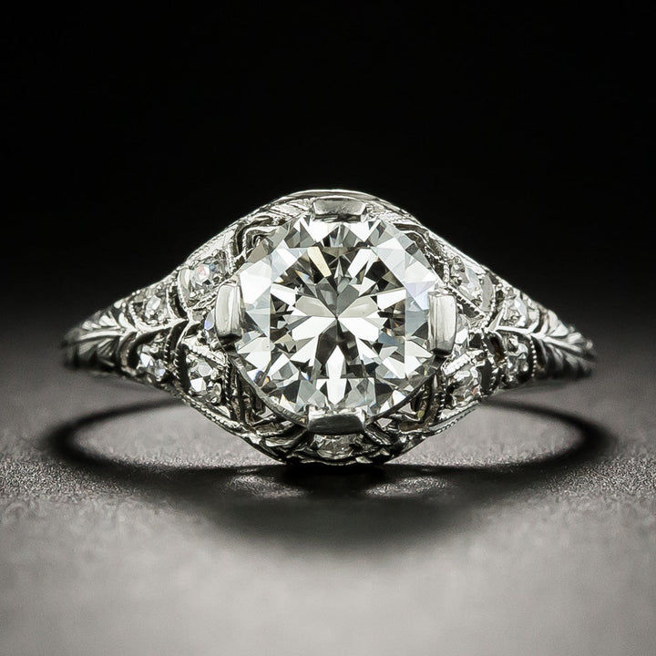 Art Deco 1.36 Carat Diamond Engagement Ring - GIA I VS2