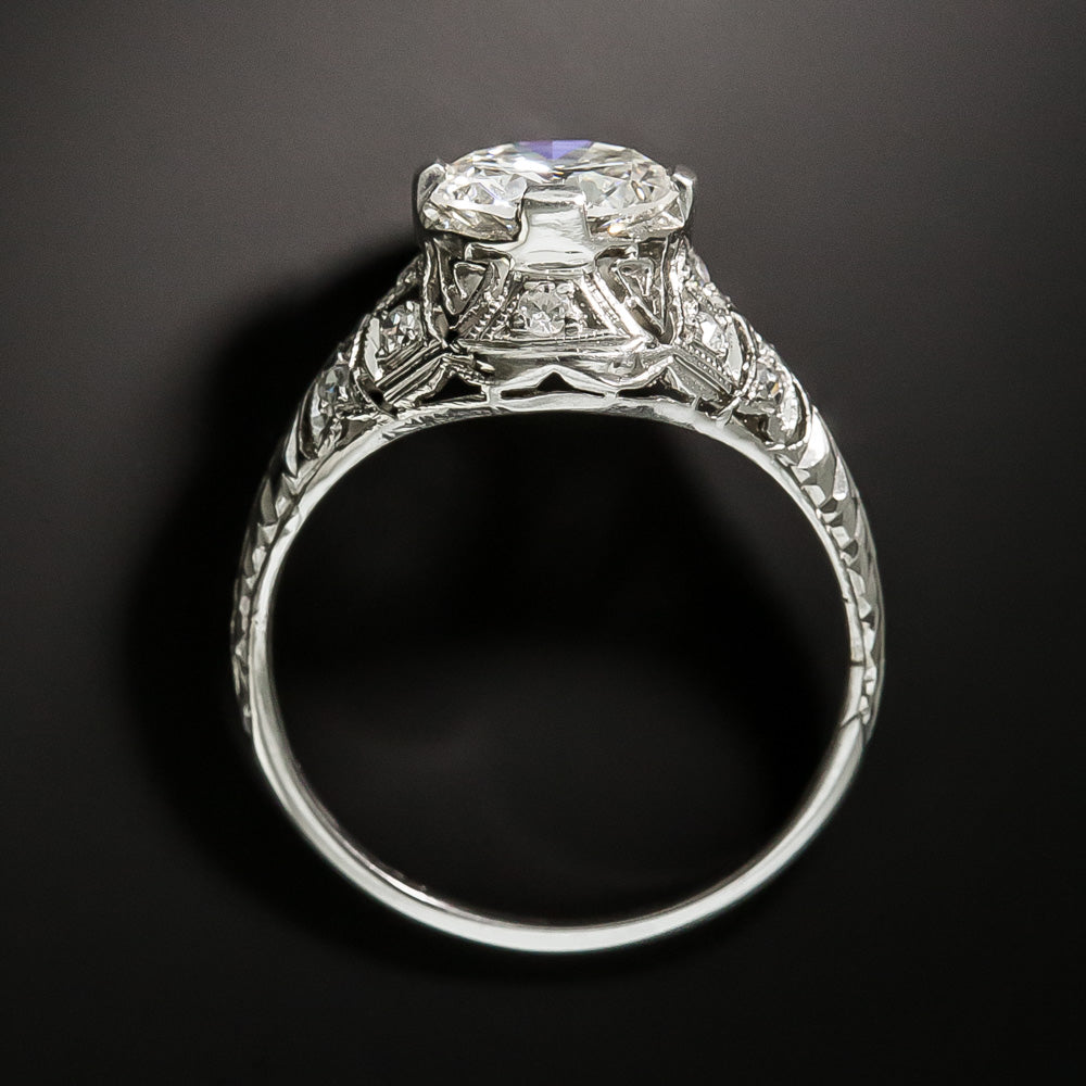 Art Deco 1.36 Carat Diamond Engagement Ring - GIA I VS2  - 4