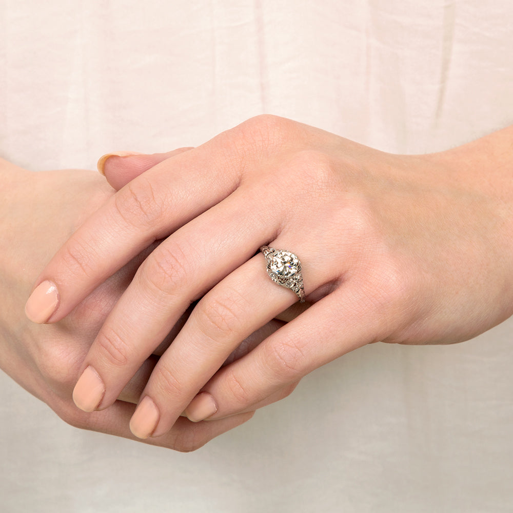 Art Deco 1.36 Carat Diamond Engagement Ring - GIA I VS2  - 5