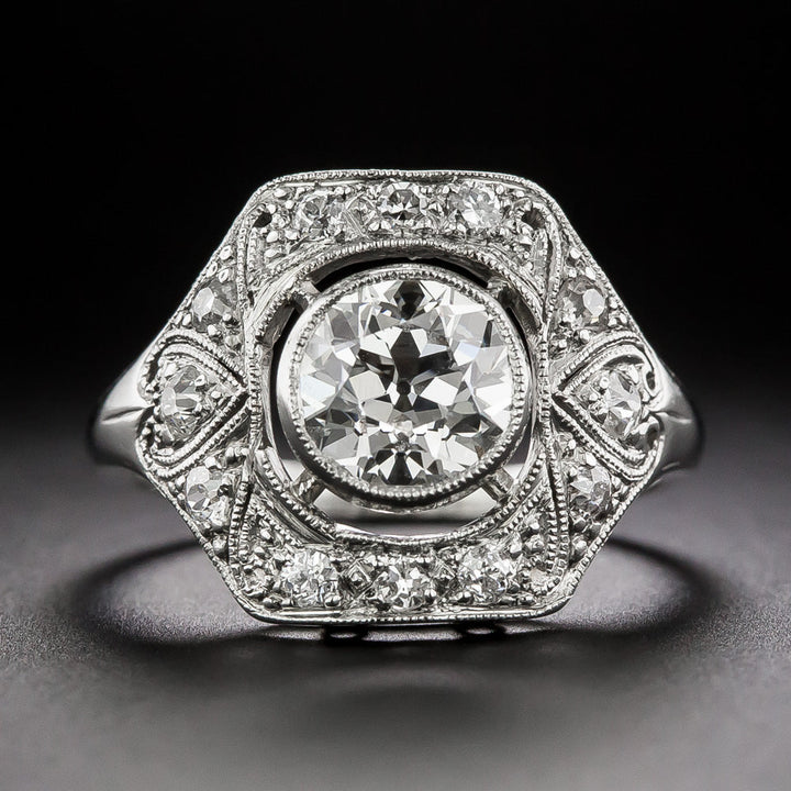 Art Deco 1.37 Carat Diamond Engagement Ring - GIA I VS2