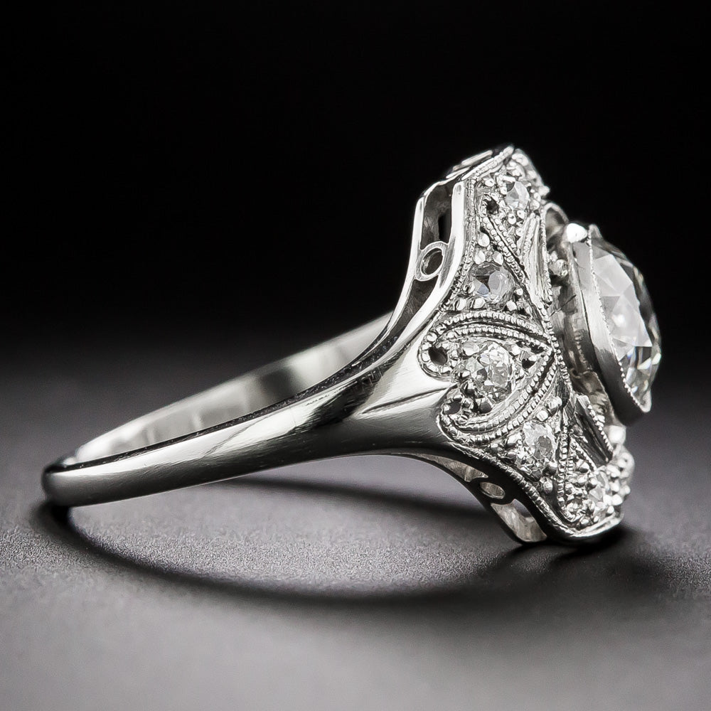 Art Deco 1.37 Carat Diamond Engagement Ring - GIA I VS2 - 3