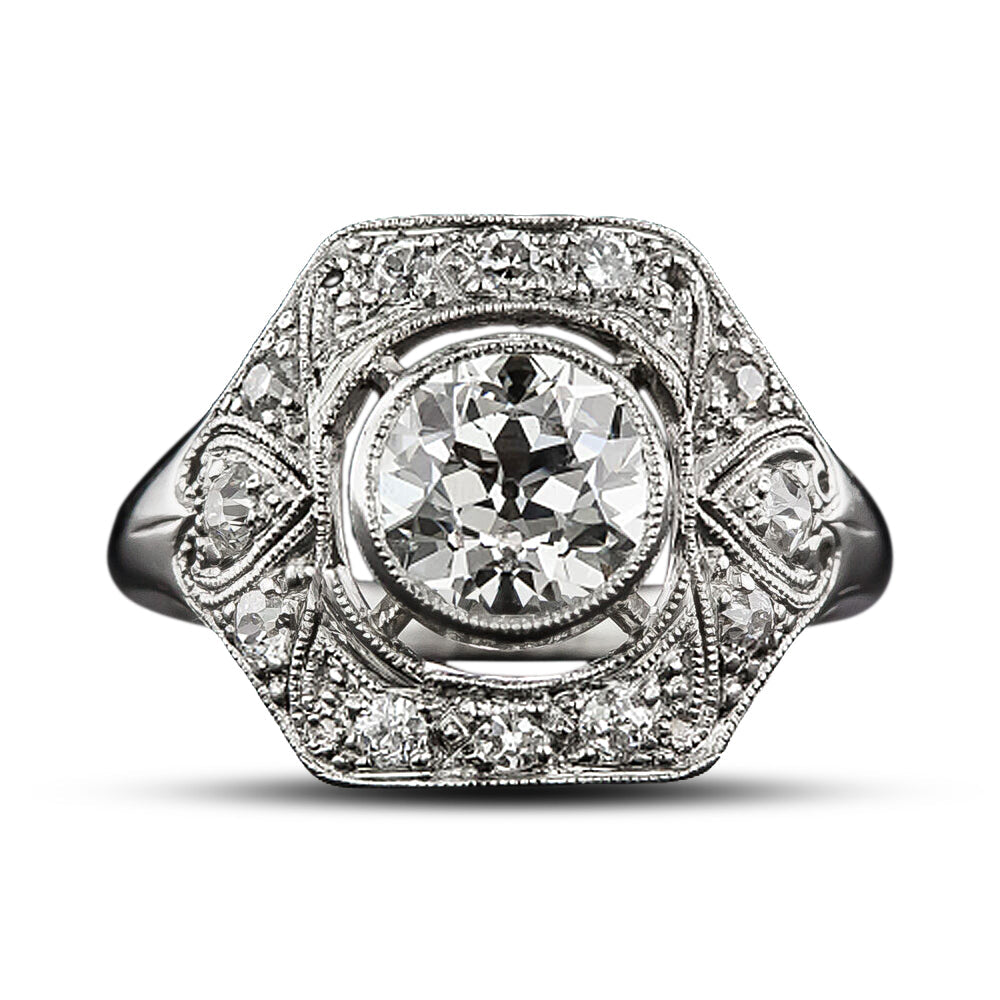 Art Deco 1.37 Carat Diamond Engagement Ring - GIA I VS2 - 4