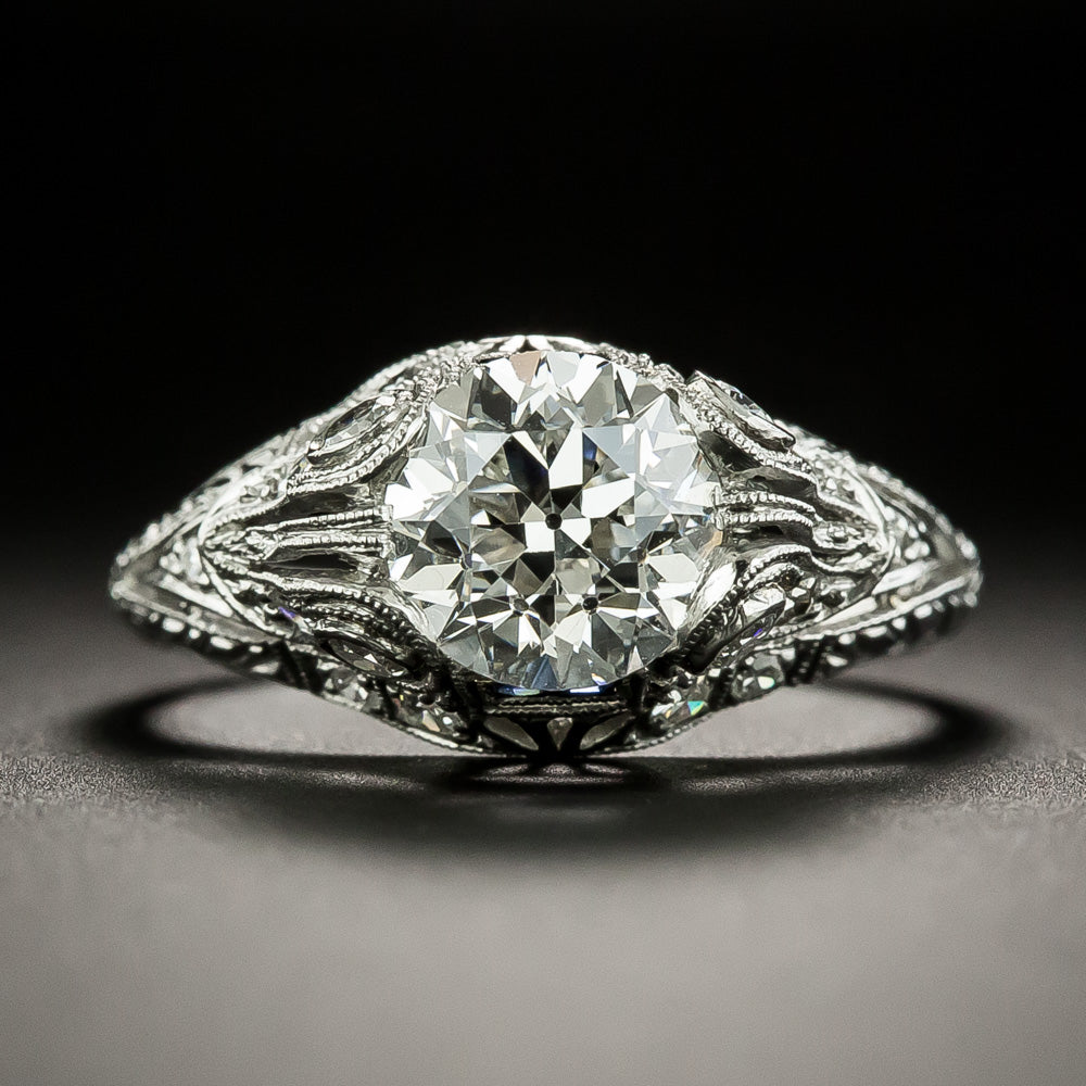 Art Deco 1.41 Carat Diamond Engagement Ring - GIA H VS2 - 3