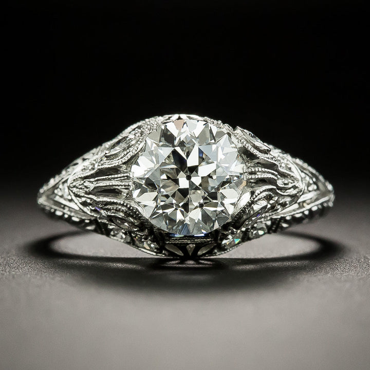 Art Deco 1.41 Carat Diamond Engagement Ring - GIA H VS2