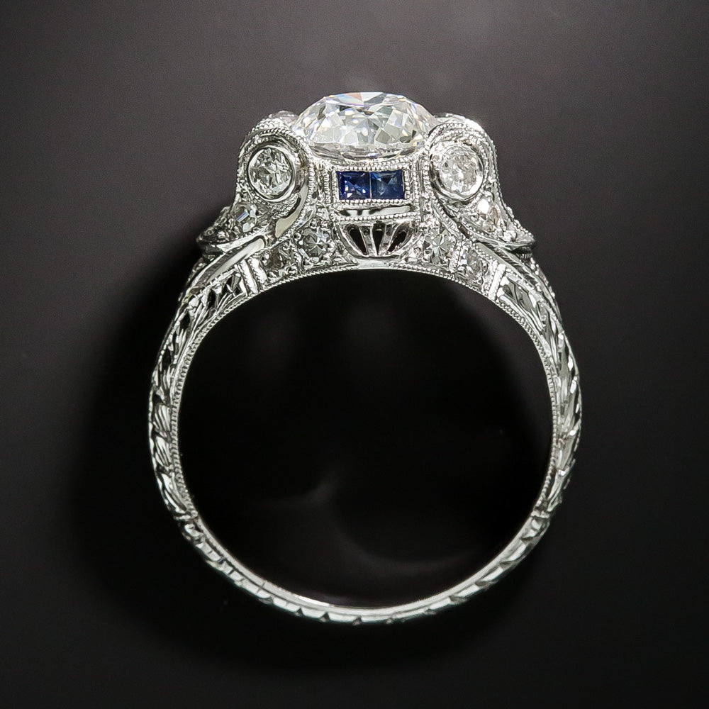 Art Deco 1.41 Carat Diamond Engagement Ring - GIA H VS2 - 5