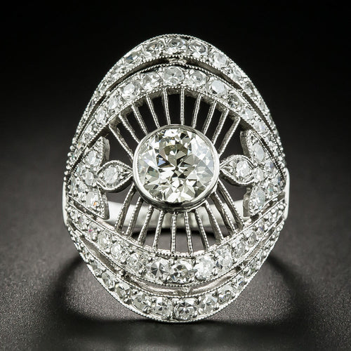 Art Deco 1.45 Carat Center Diamond Dinner Ring - 1