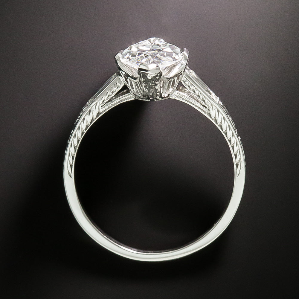Art Deco 1.50 Carat Marquise Diamond Engagement Ring - GIA F VS1 - 4