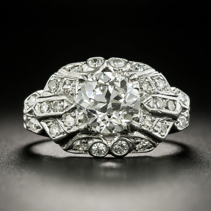Art Deco 1.52 Carat Diamond Engagement Ring - GIA I SI1