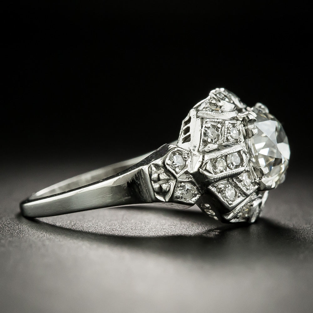 Art Deco 1.52 Carat Diamond Engagement Ring - GIA I SI1 - 3