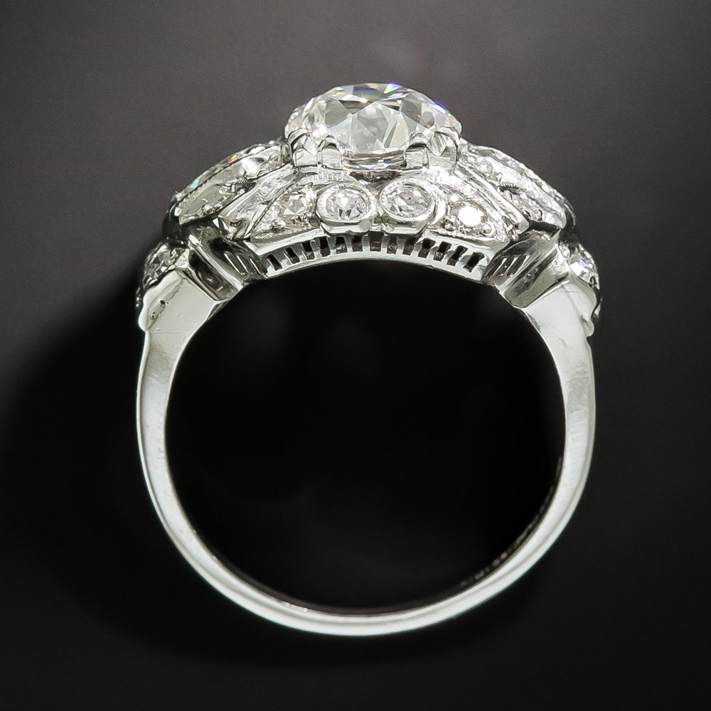 Art Deco 1.52 Carat Diamond Engagement Ring - GIA I SI1 - 4