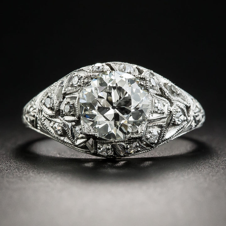 Art Deco 1.52 Carat Diamond Engagement Ring - GIA K SI1