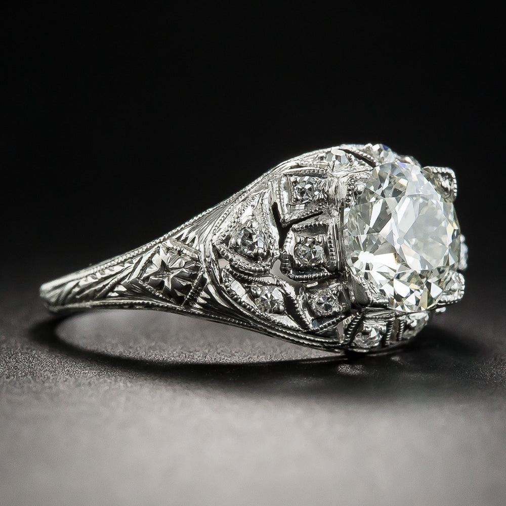 Art Deco 1.52 Carat Diamond Engagement Ring - GIA K SI1 - 3