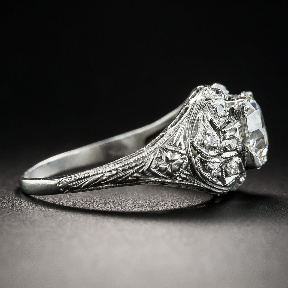 Art Deco 1.52 Carat Diamond Engagement Ring - GIA K SI1 - 4