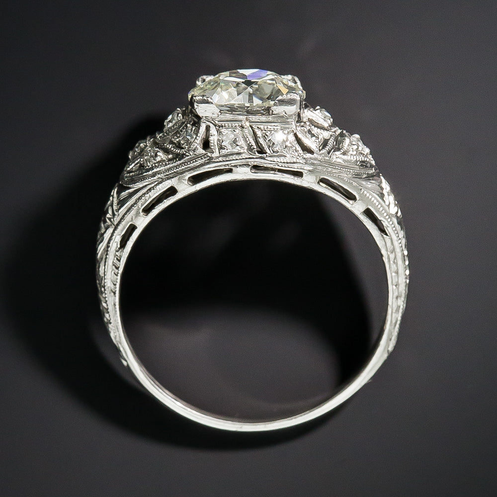 Art Deco 1.52 Carat Diamond Engagement Ring - GIA K SI1 - 5