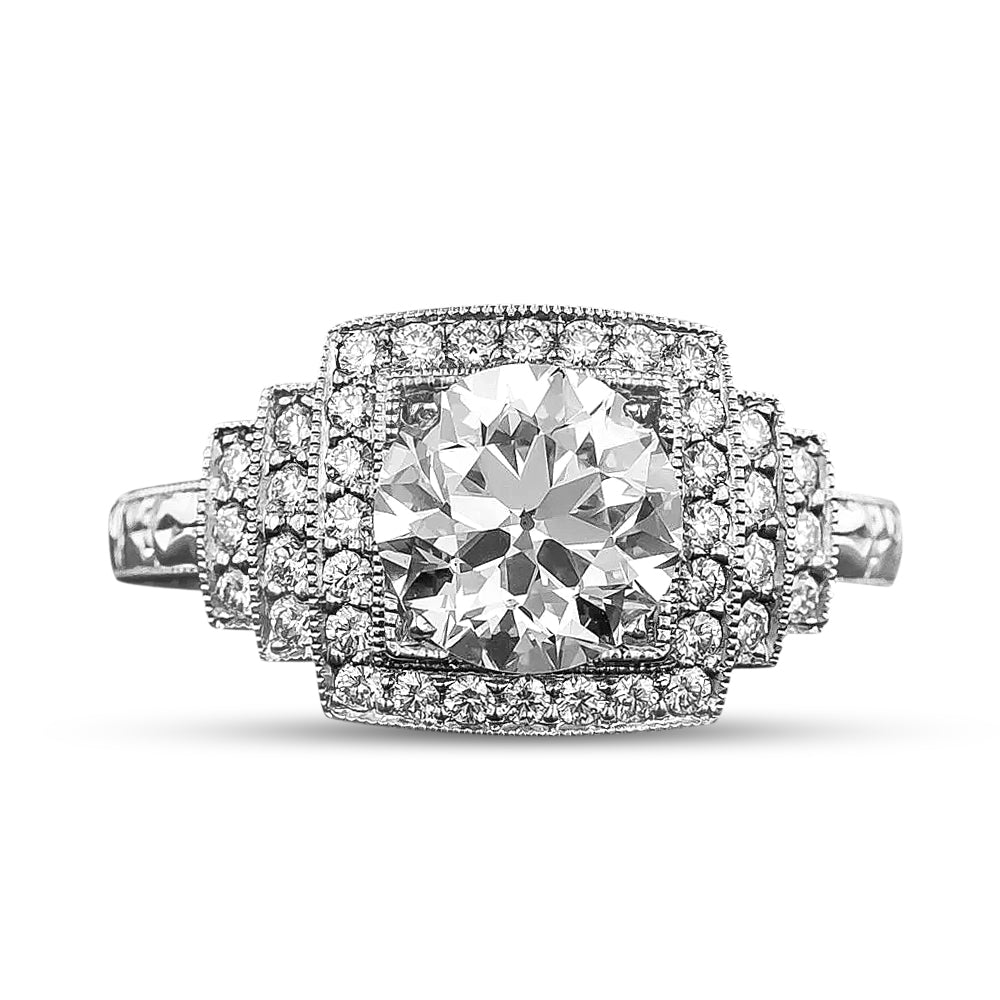 Art Deco 1.52 Carat Diamond Engagement Ring - GIA K SI1 - 5