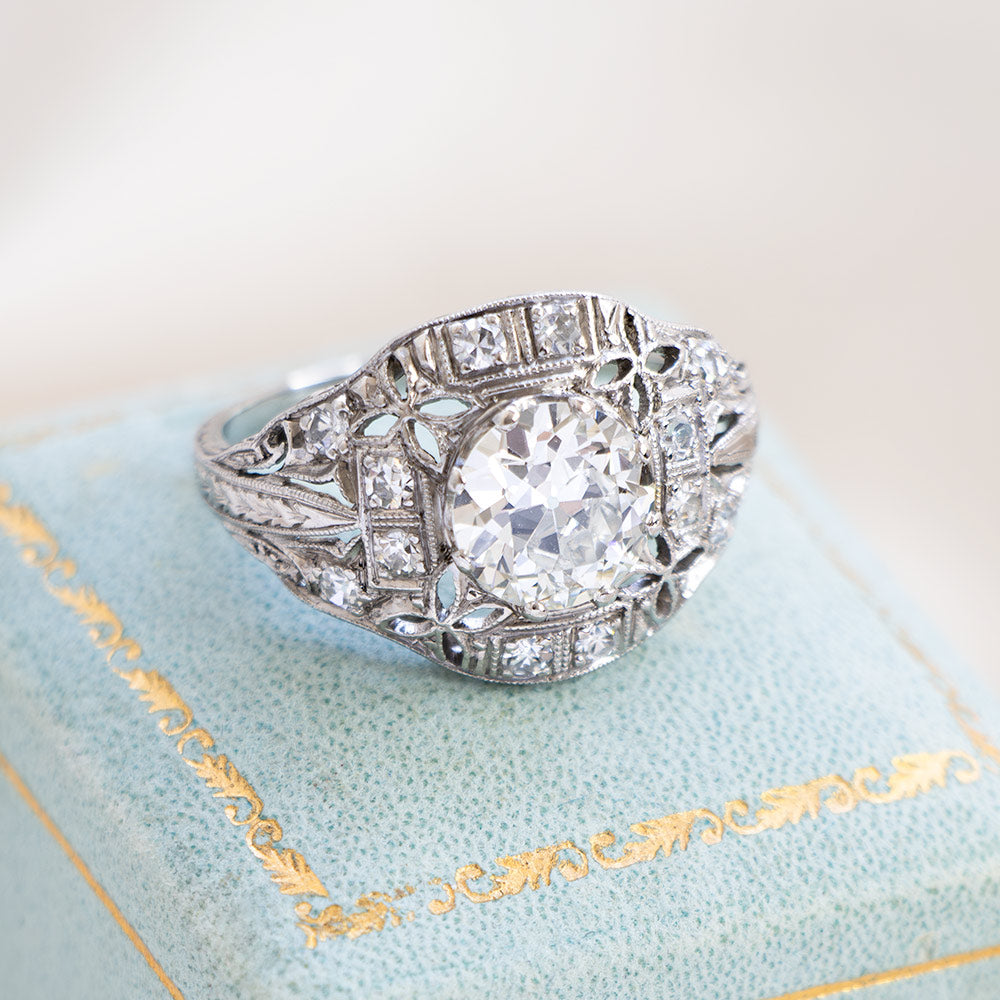 Art Deco 1.52 Carat Diamond Ring - GIA I SI1 - 7