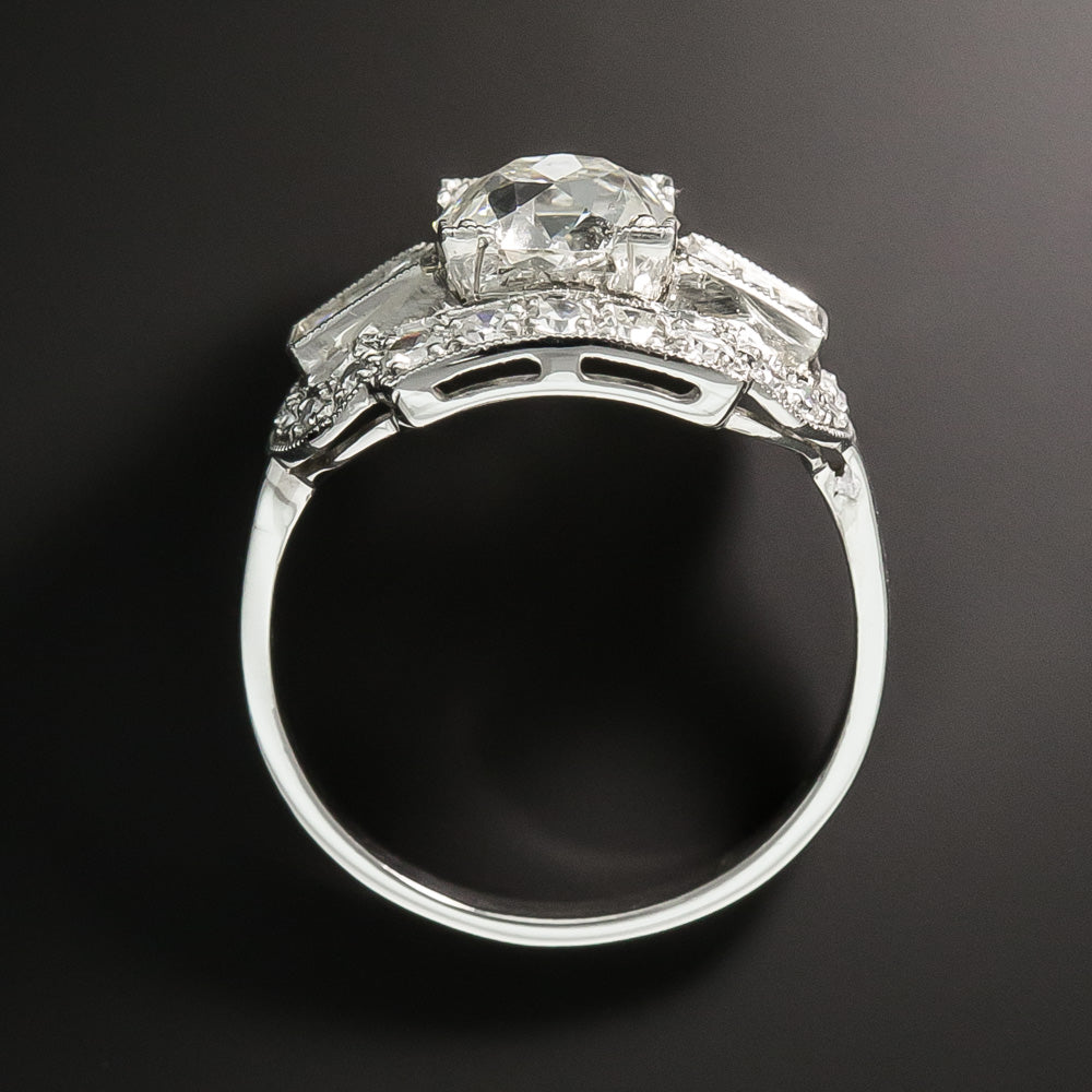 Art Deco 1.58 Carat Diamond Engagement Ring - GIA J I1 - 5