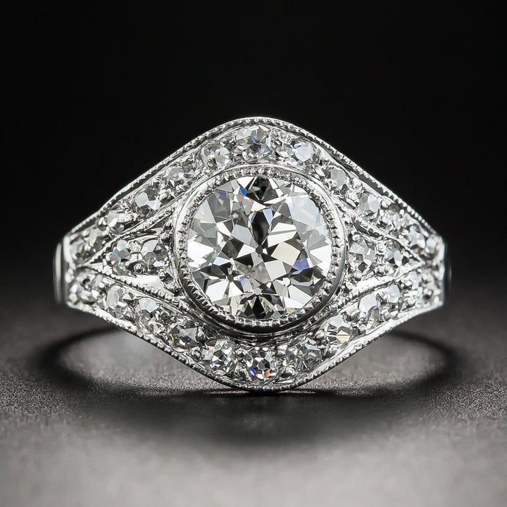 Art Deco 1.61 Carat Diamond Engagement Ring - GIA J SI1