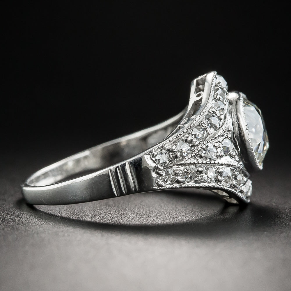 Art Deco 1.61 Carat Diamond Engagement Ring - GIA J SI1 - 3
