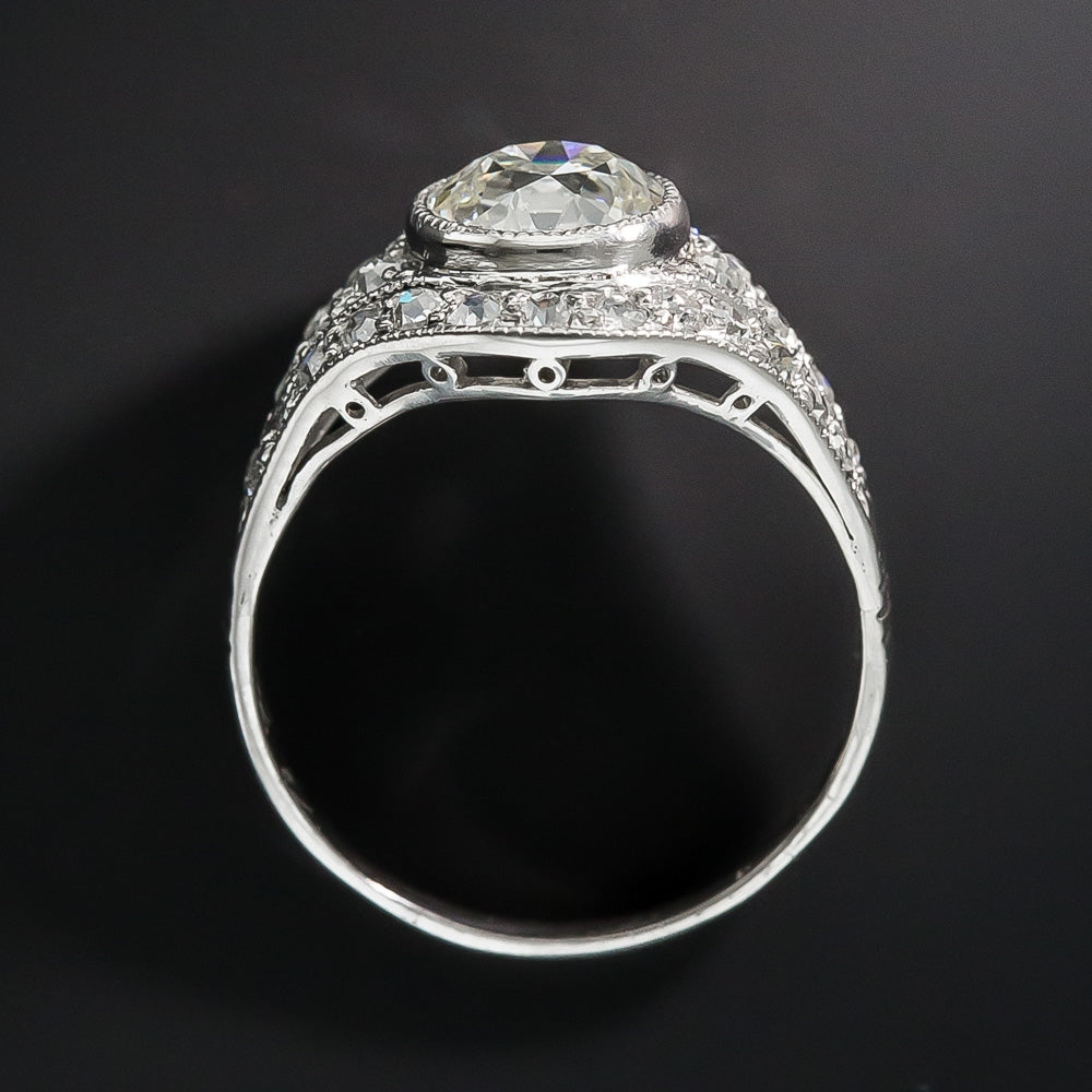 Art Deco 1.61 Carat Diamond Engagement Ring - GIA J SI1 - 4