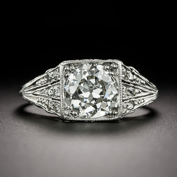 Art Deco 1.63 Carat Diamond Engagement Ring - GIA J VS2