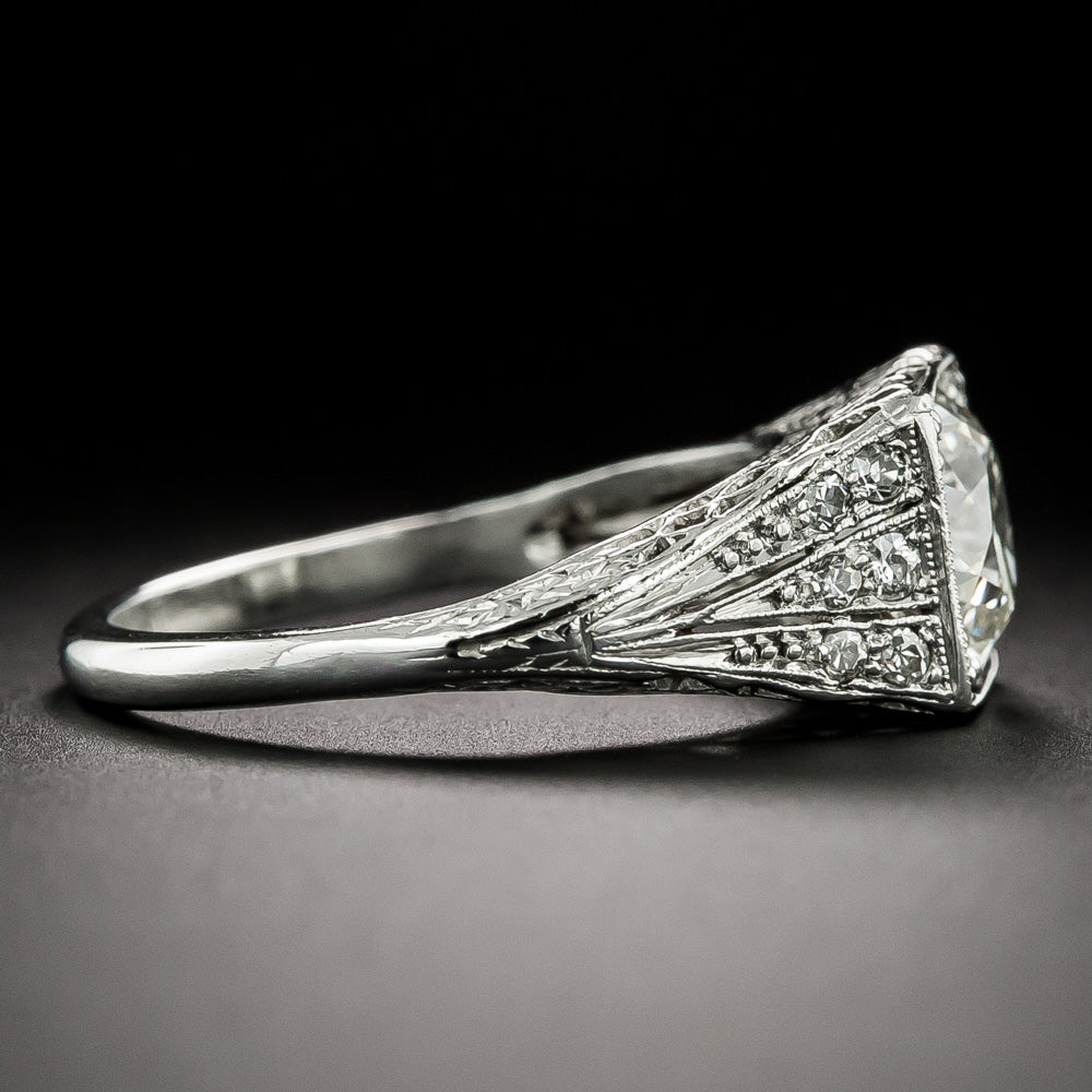Art Deco 1.63 Carat Diamond Engagement Ring - GIA J VS2 - 4