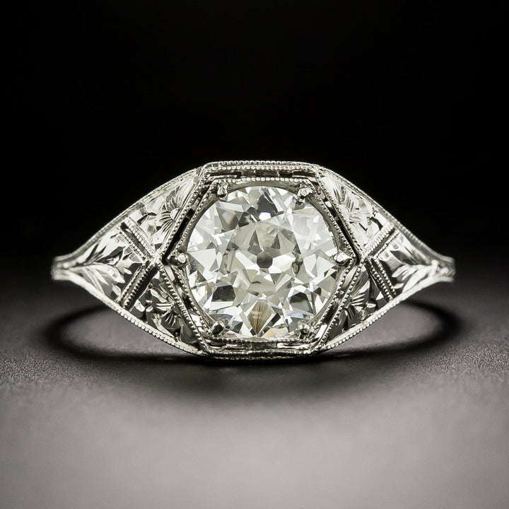 Art Deco 1.64 Carat Diamond Engagement Ring - GIA H SI2