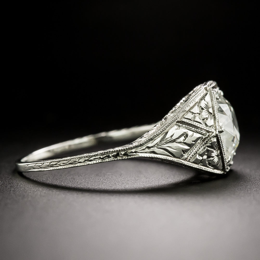 Art Deco 1.64 Carat Diamond Engagement Ring - GIA H SI2 - 3