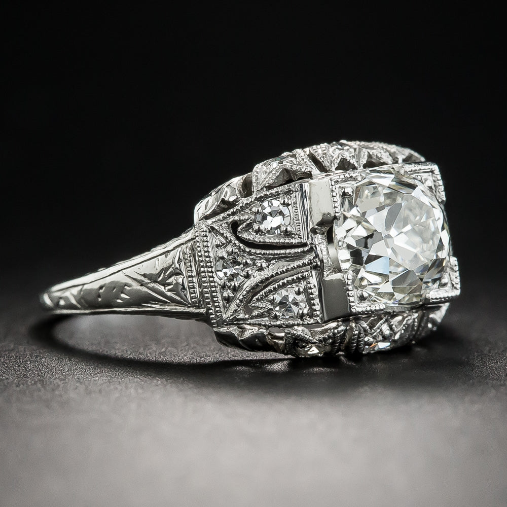 Art Deco 1.64 Carat Diamond Engagement Ring - GIA K SI1  - 2