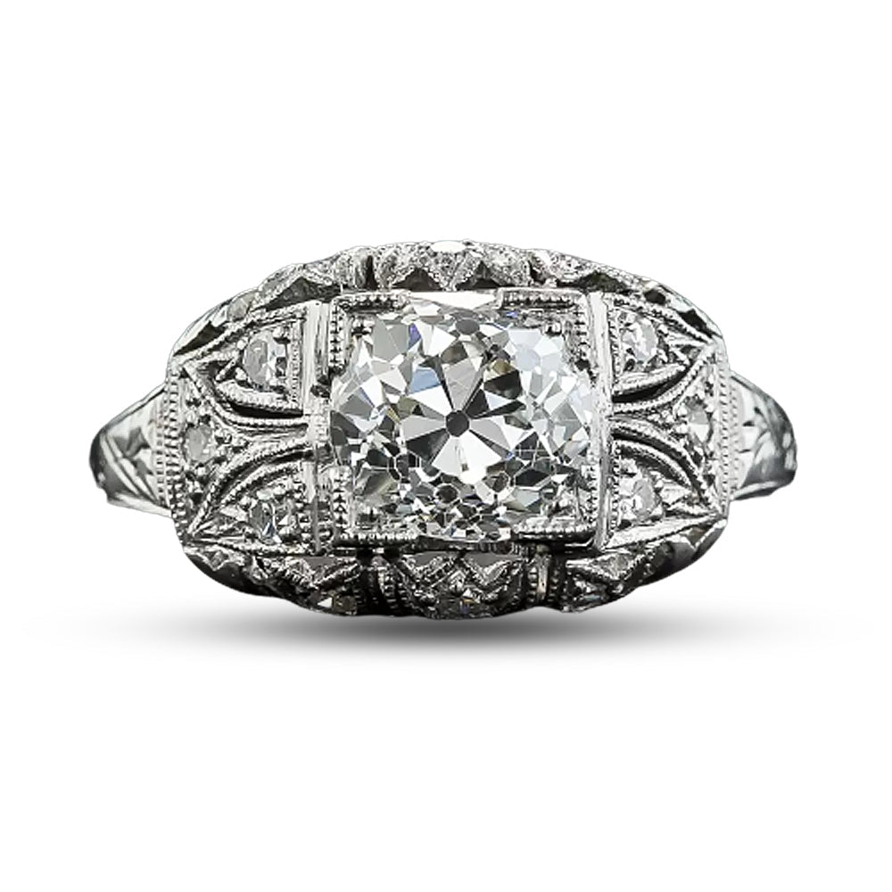 Art Deco 1.64 Carat Diamond Engagement Ring - GIA K SI1  - 5