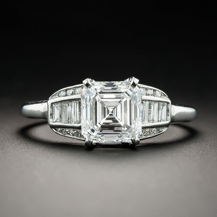 Art Deco 1.70 Carat Diamond Engagement Ring - GIA G VVS1