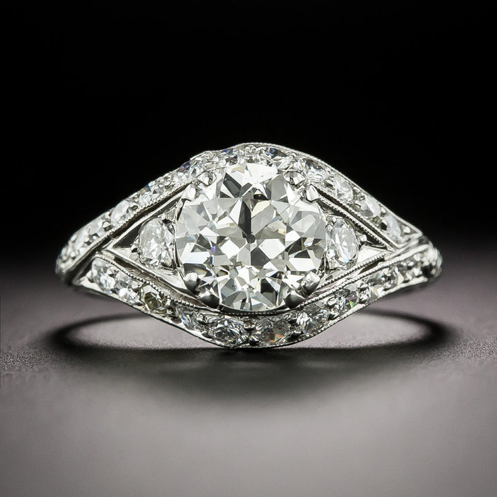 Art Deco 1.70 Carat Diamond Engagement Ring - GIA K SI1