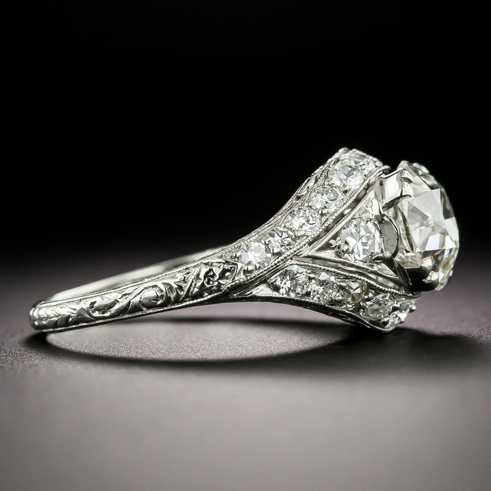 Art Deco 1.70 Carat Diamond Engagement Ring - GIA K SI1 - 3