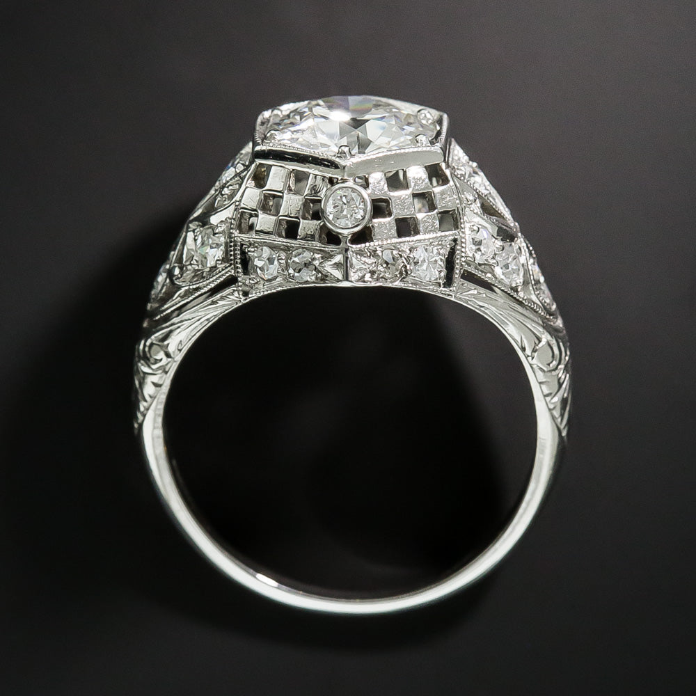 Art Deco 1.74 Carat Diamond Engagement Ring - GIA I SI2 - 6