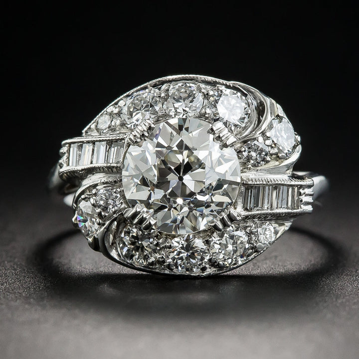 Art Deco 1.84 Carat Diamond Engagement Ring - GIA  J VS1