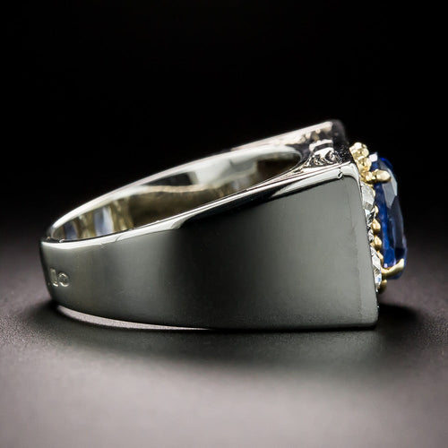 Art Deco 1.90 Carat No-Heat Sapphire and Diamond Ring, Size 4 3/4 - 3
