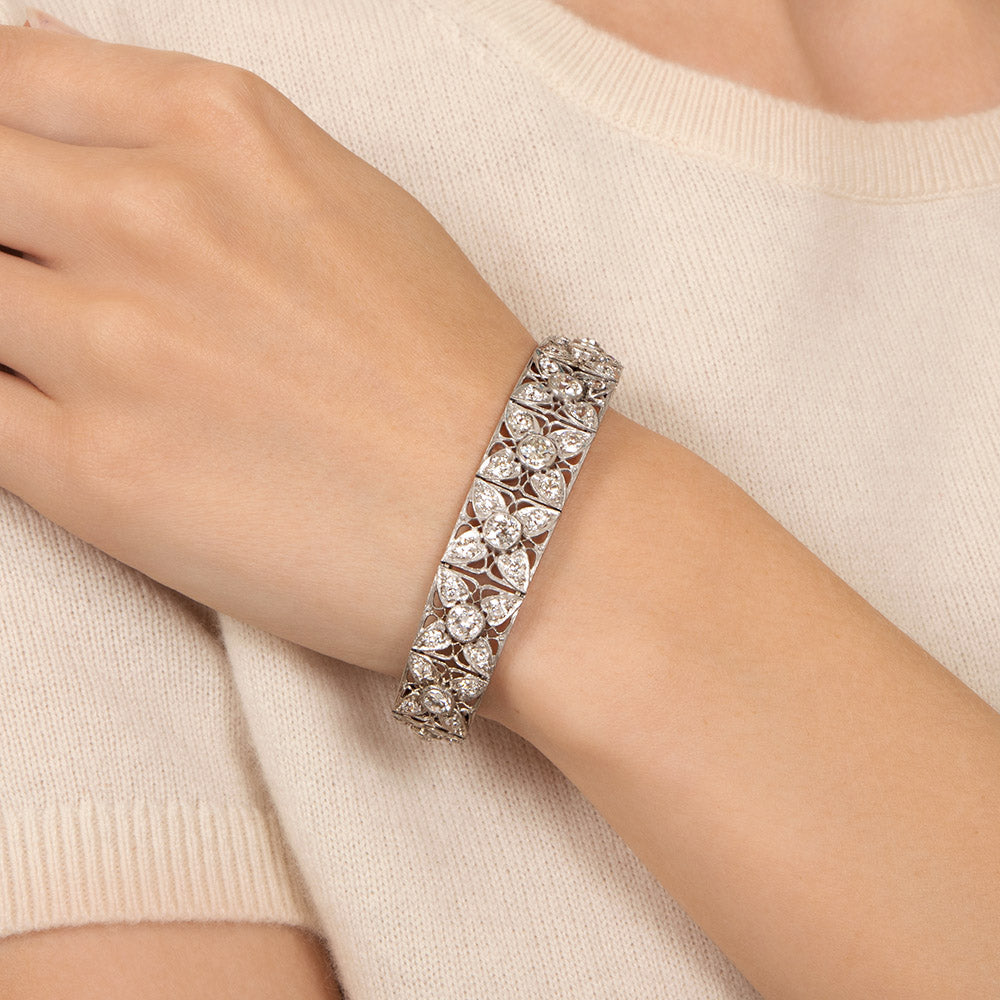 Art Deco 11.50 Carat Diamond Bracelet - 6
