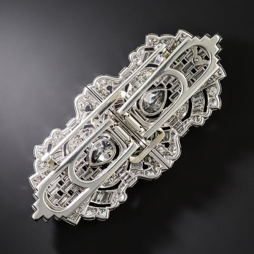 Art Deco 12.00 Carats Diamond Double Clips/Brooch - GIA - 3