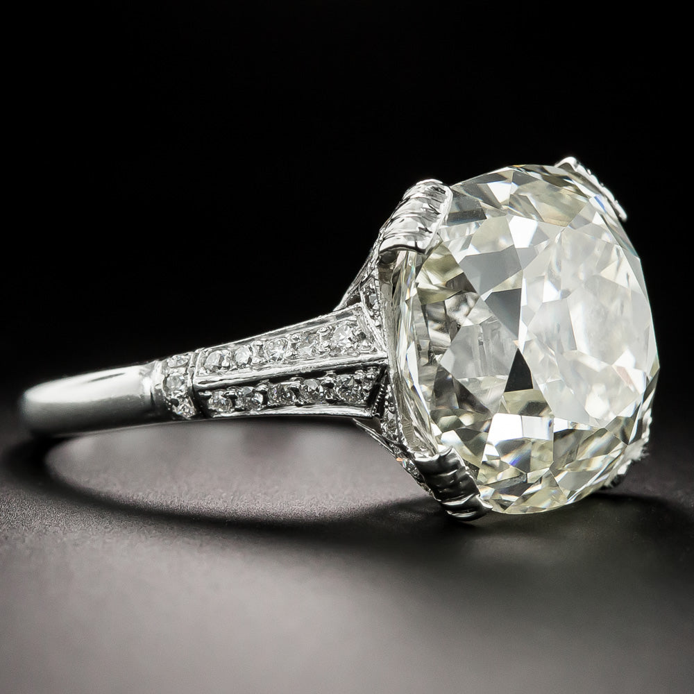 Art Deco 18.86 Carat Diamond Engagement Ring - GIA O-P SI2 - 4