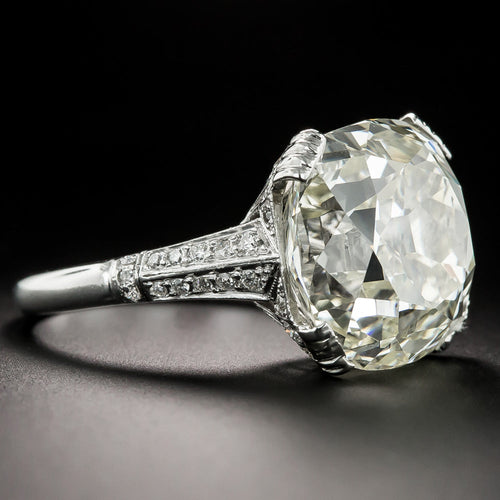 Art Deco 18.86 Carat Diamond Engagement Ring - GIA O-P SI2 - 4