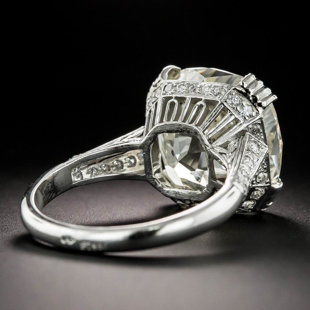 Art Deco 18.86 Carat Diamond Engagement Ring - GIA O-P SI2 - 6