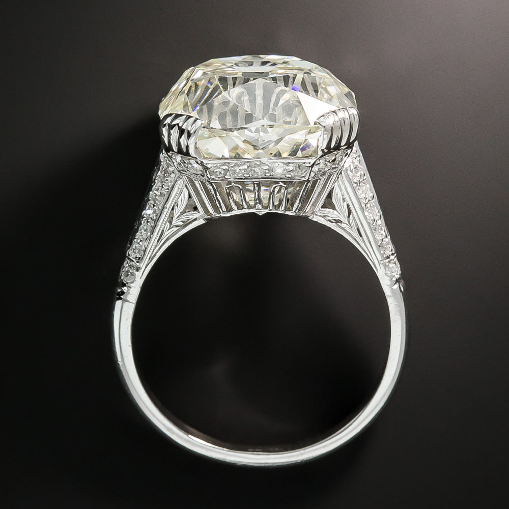 Art Deco 18.86 Carat Diamond Engagement Ring - GIA O-P SI2 - 7