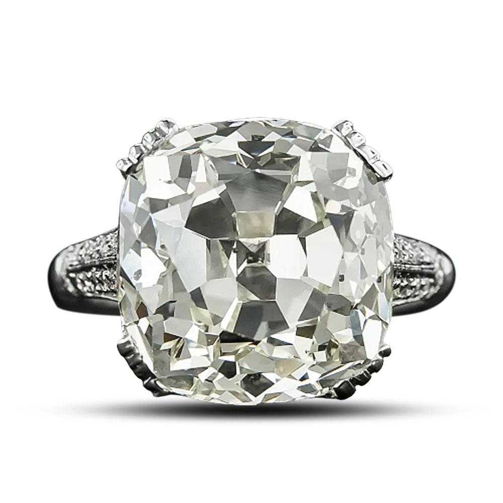Art Deco 18.86 Carat Diamond Engagement Ring - GIA O-P SI2 - 6