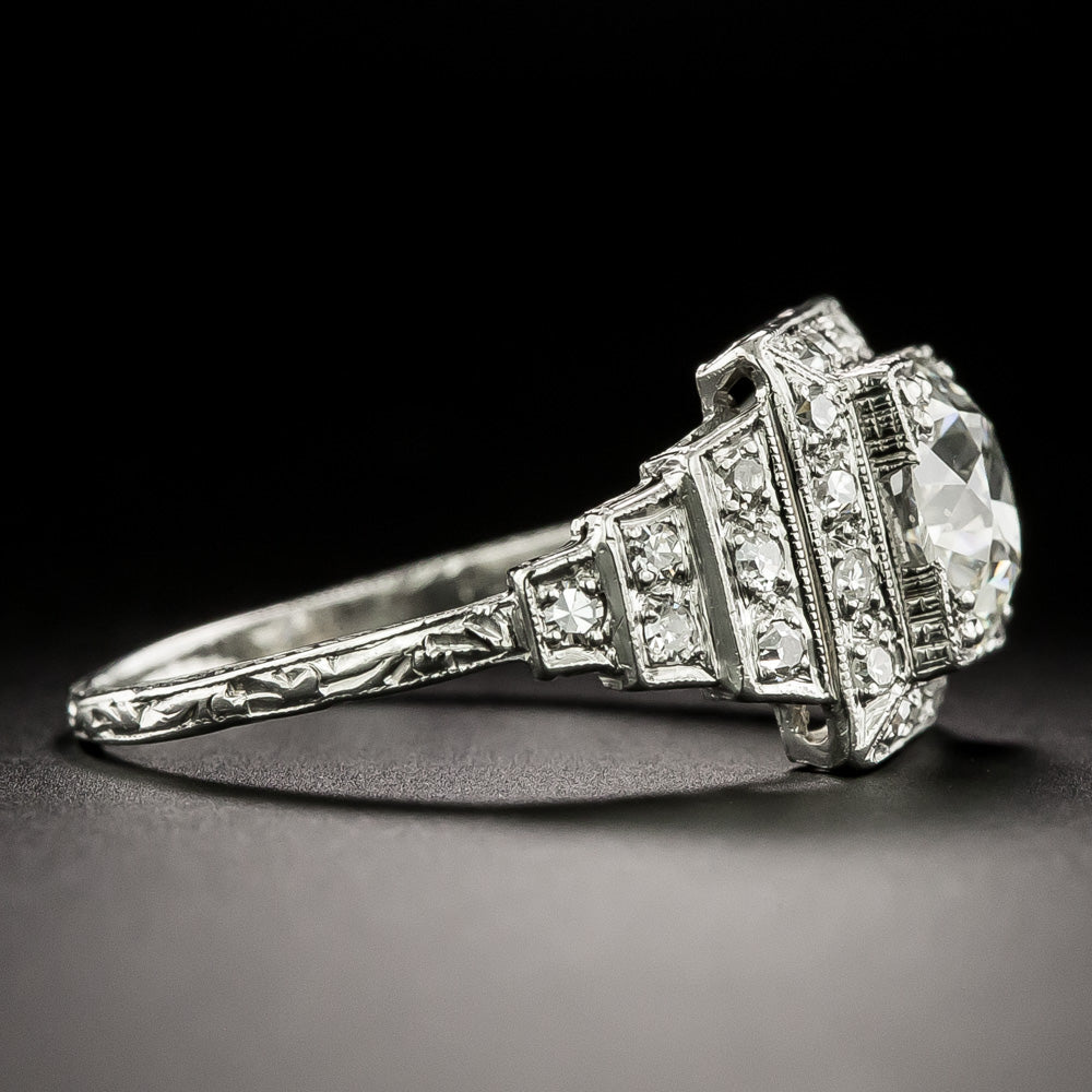 Art Deco 2.02 Carat Diamond Engagement Ring - GIA I SI2 - 4